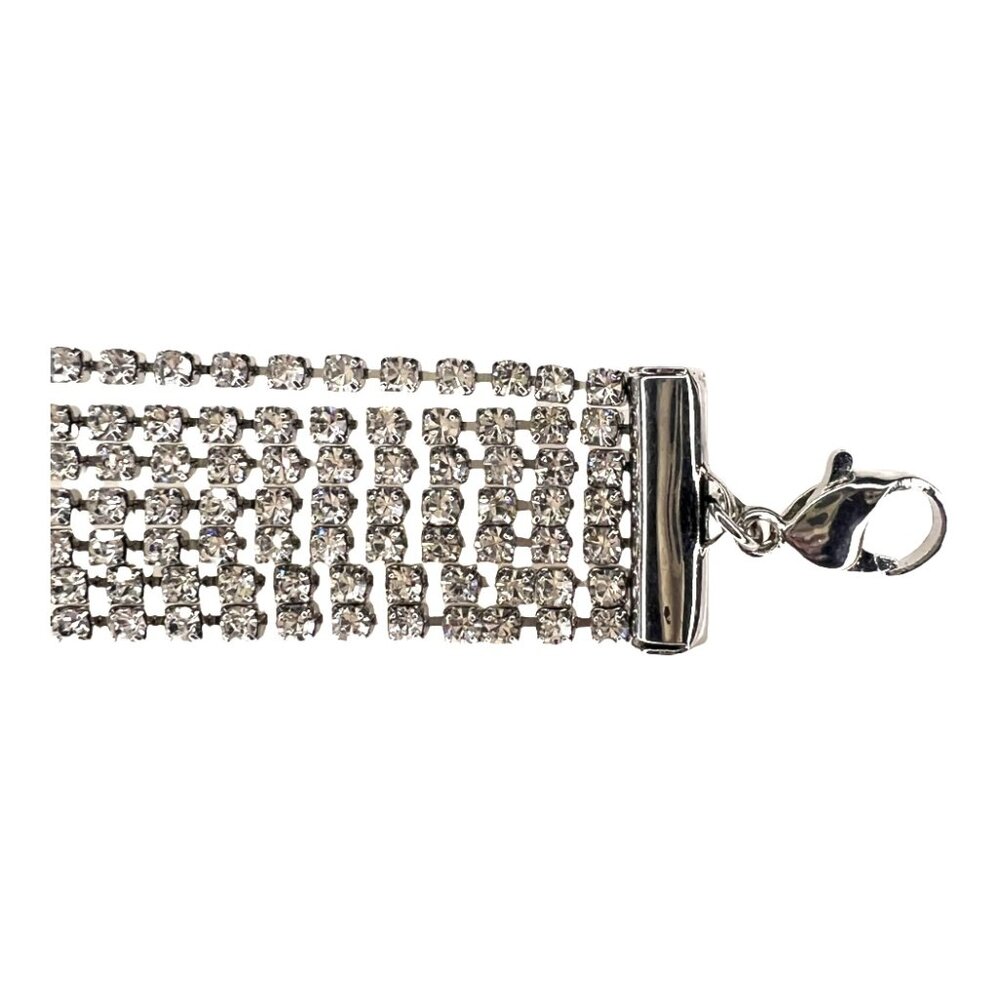 🚨CLEARANCE!!! Sparkly Shiny Seven Strand Cubic Zirconia and Silver Bracelet